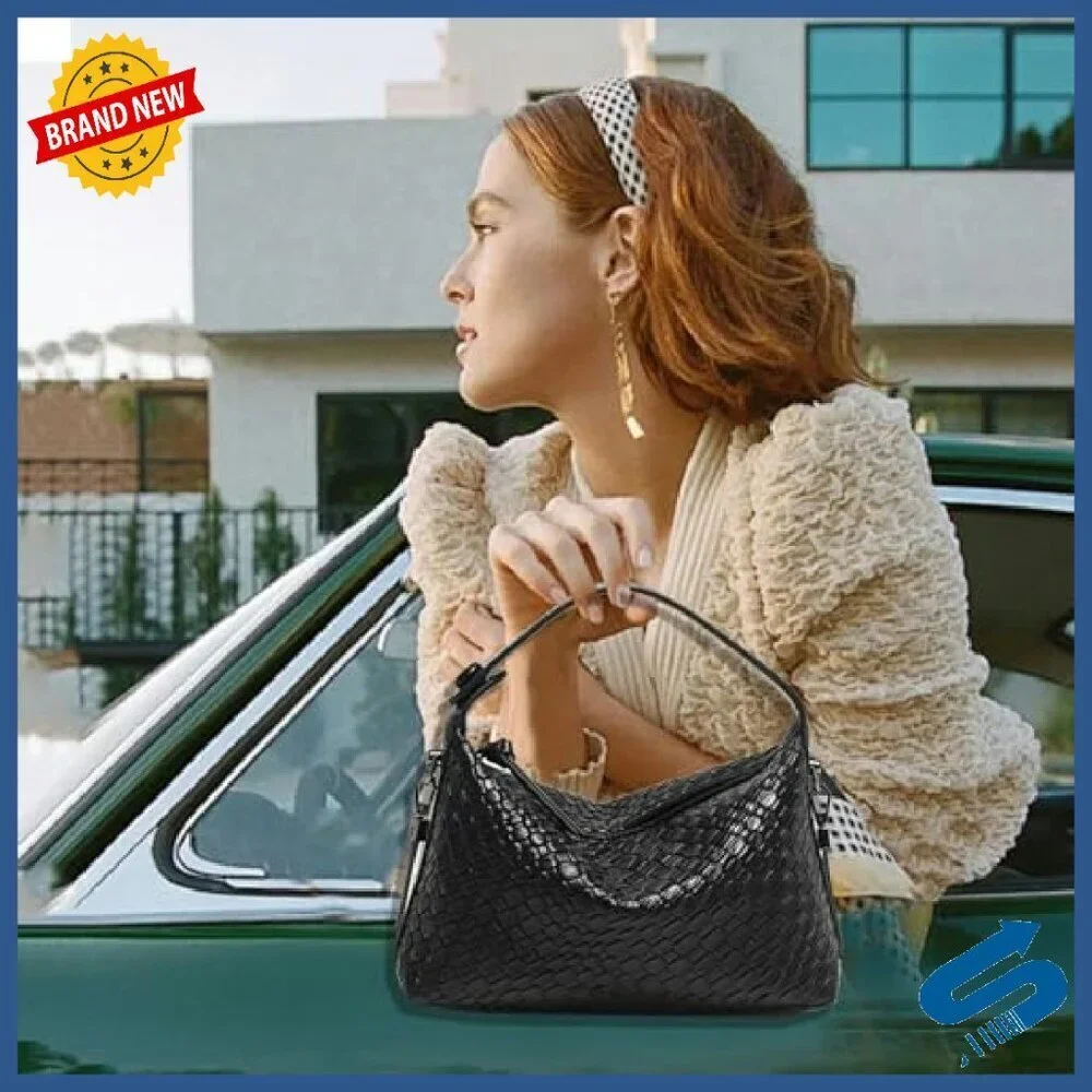 Vegan Leather Hobo Tote with Detachable Chain Crossbody Shoulder Bag